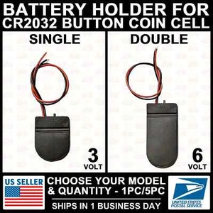Battery Holder CR2032 Button Cell Case ON/OFF Switch Coin 3V/6V Volt Output 2032 - Picture 1 of 15