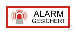 Letrero a prueba de alarma sistema de alarma a prueba de rayos UV resistente a la intemperie perforado 175x65 mm - Imagen 1 de 1