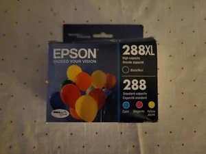 Lot of 4 Genuine Epson 288XL Hi Yield Black & Standard 288 C/M/Y Ink Cartridges - Picture 1 of 3
