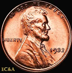1932 LINCOLN CENT RED SUPERB GEM (LIN114) - Picture 1 of 2