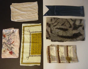 Lot of 6 Vintage Womens Scarves Wrap Floral Nautical Horse Black Gray Beige Blue - Picture 1 of 7
