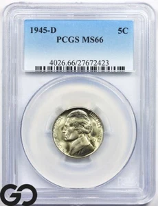 1945-D Jefferson Nickel PCGS MS 66 ** Brilliant Blazer! - Picture 1 of 5