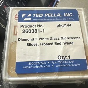 Ted Pella 1380-50W Diamond White Glass Microscope Slides, Frosted End,  Pkg/144 - Picture 1 of 5