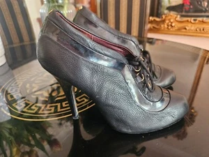 Ted Baker womens black leather heels size 7 uk 41 euro - Picture 1 of 6