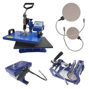 5 in 1 Combo Heat Press Machine Digital for T-shirt Mugs Plate Hats Cup Transfer - Picture 1 of 11
