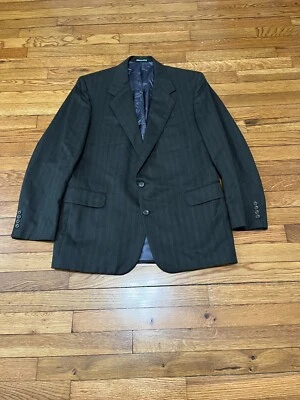 Tom James Executive Collection Mens Sport Coat Sz 40R Green Wool Striped Blazer - Image 1 of 4