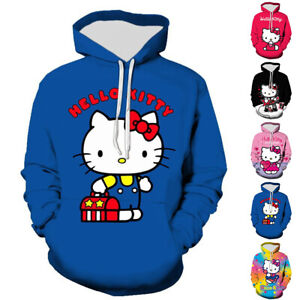 Kid Hello Kitty Winter Hooded Long Sleeve Hoodie Sweatshirt Pullover Jumper Top
