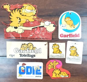 Vtg 1978 GARFIELD Odie Tag Lot Plush Tote Clothes Original Tags - Picture 1 of 6