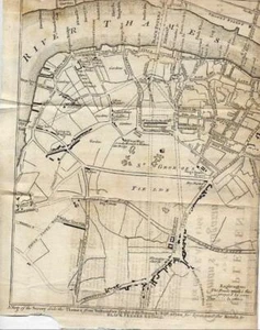 Map of the Surrey Side of the Thames from Westminister Bridge to Borough 1766 - Picture 1 of 1