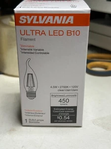 Sylvania Ultra 4.5 WATT LED 2700K BENT TIP DIMMABLE MEDIUM BASE (LOT OF 5) - Picture 1 of 4