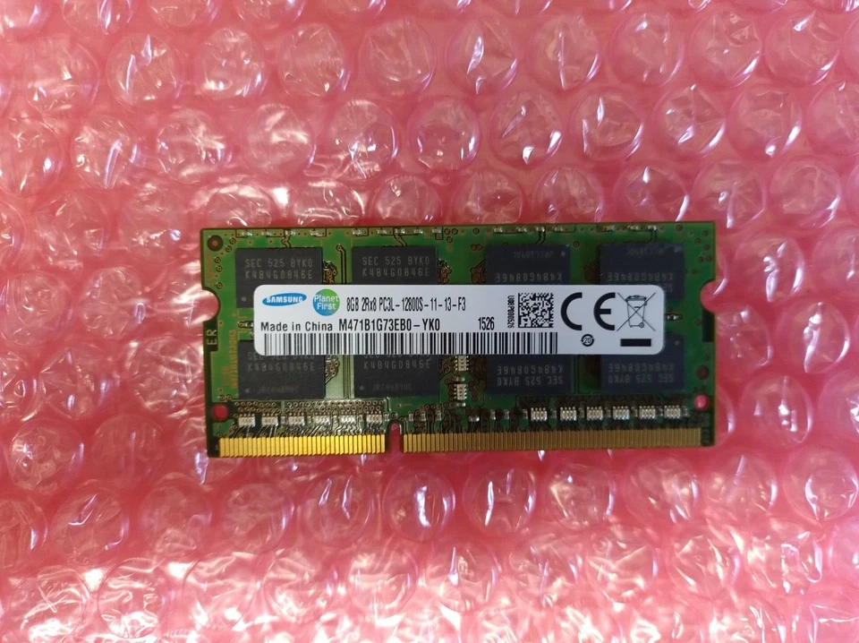 Samsung PC3L 12800 DDR3 8GB 1X8GB M471B1G73EB0-YK0 1600MHZ 1.35V Sodimm 03X6657 - Image 1 of 2