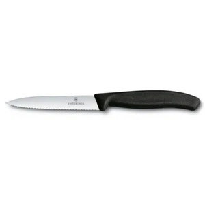 NEW Victorinox Paring Knife Pointed Wavy Black 10cm - Picture 1 of 1