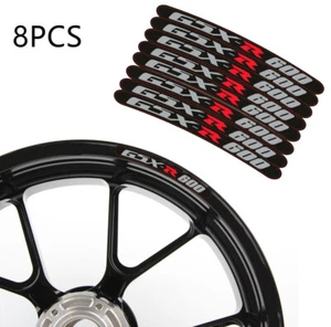 8 X SUZUKI Gsxr 600 Motorcycle Wheel Decals Rim Stickers Stripes Set K5 K6 K7 K8 - Picture 1 of 7