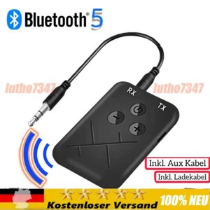 Bluetooth 5.0 Transmitter Empfänger Sender 2in1 Aux Audio Adapter TV Kopfhörer - Afbeelding 1 van 11