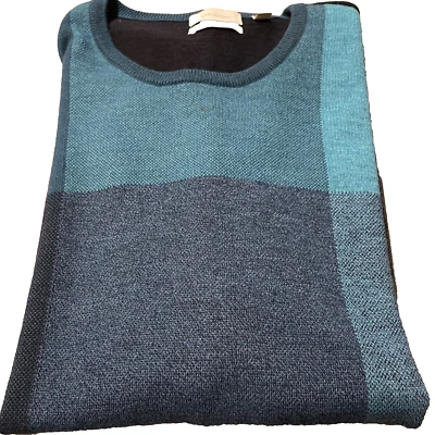 Calvin Klein Teal & Black Long Sleeve Crew Neck Man's Pullover Sweater Size XL - Image 1 of 4