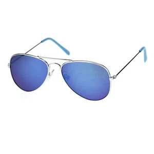 Kid's Sunglasses Silver Metal Frame Mirrored Lens Boys Girls Shades UV 400 - Picture 1 of 25