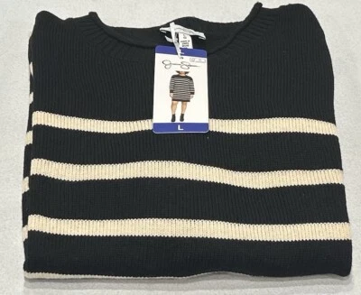 Jessica Simpson Women's Long Sleeve Cozy Midi Dress, Black, Size L - Image 1 of 3