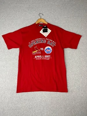 Camisa de los Cardenales de San Luis para Hombres L Roja Día Inaugural Abril 2007 Busch Stadium Foto 1 de 4