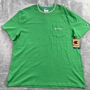 Champion T-shirt Mens XL Kelly Green Short Sleeve Rib Knit Crewneck Chest Pocket - Picture 1 of 14