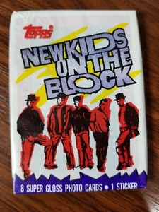 1989 Topps New Kids On The Block 8 card pack with 1 sticker - factory sealed