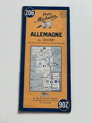 Vintage Carte Michelin Paper Map.no 206 Germany/Stuttgart Area, 1950's - Image 1 of 2