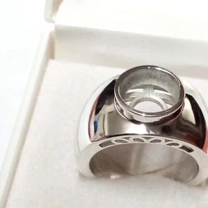 Men's Ring Stone Setting Size 9.5 X 9.5 MM Round Shape 925 Sterling Silver Ring - Picture 1 of 7