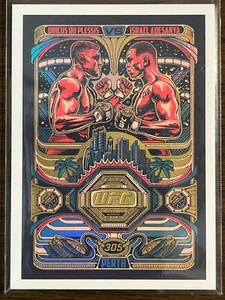 2024 Topps Now UFC 305 POSTER SP Dricus Du Plessis Israel Adesanya - Picture 1 of 2