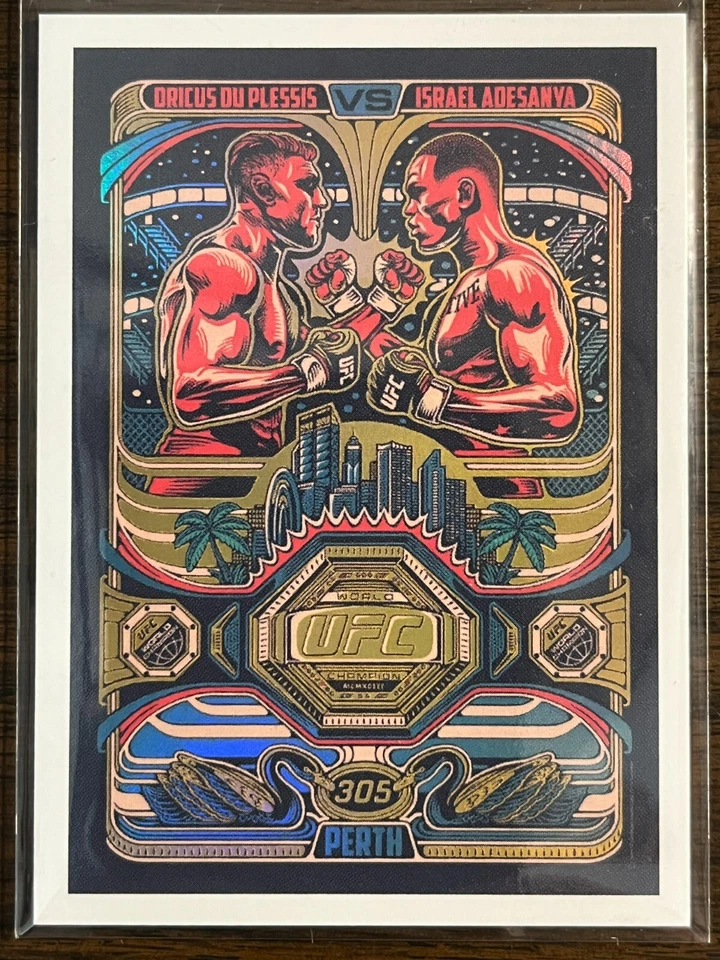 2024 Topps Now UFC 305 POSTER SP Dricus Du Plessis Israel Adesanya - Image 1 of 2