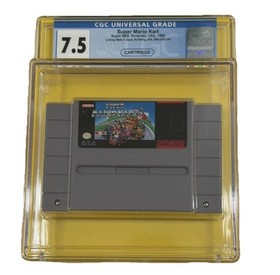 Super Mario Kart (1st Print, 1992) Nintendo SNES Super NES CGC not PSA WATA