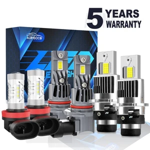 For Acura TL Sedan 4-Door 2008-2013 2014 6500K LED Headlight Fog Light Bulbs Kit - Picture 1 of 18