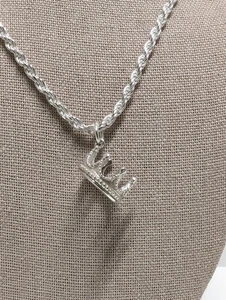 Tiffany & Co. Princesa Corona 925 Dije Colgante Collar 22" Cadena Cuerda Esterlina - Imagen 1 de 21