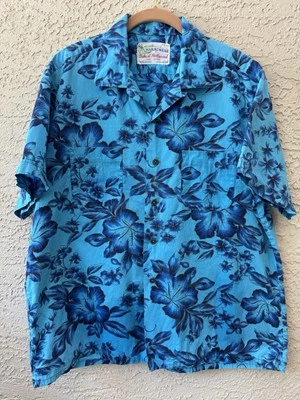 Camisa hawaiana de algodón Waikiki Wear Duke of Hollywood vintage años 50 60 XL *DEFECTO* Foto 1 de 4