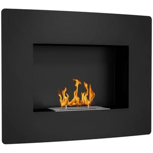 HOMCOM Caminetto a Bioetanolo da Incasso Capacità 0.9L in Acciaio Nero - Foto 1 di 10