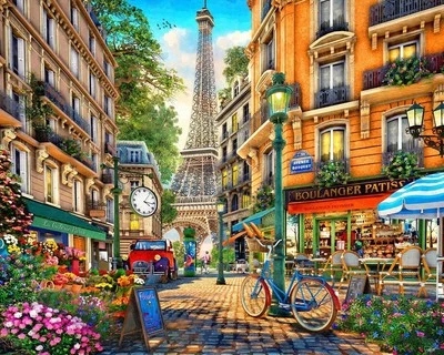 Springbok #11096 - 1,000 Pc Jigsaw Puzzle - Paris Afternoon - 24" x 30" - Image 1 of 2