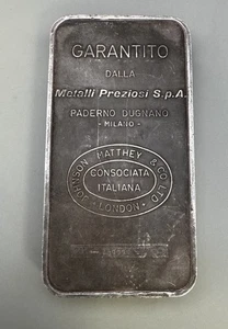 Rare Garantito Metalli Preziosi SPA Johnson Matthey & Co 500 Gram 999 Silver Bar - Picture 1 of 8