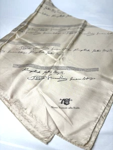 Museo Teatrale alla Scala Scarf Made in Italy Silk Beige - Picture 1 of 9
