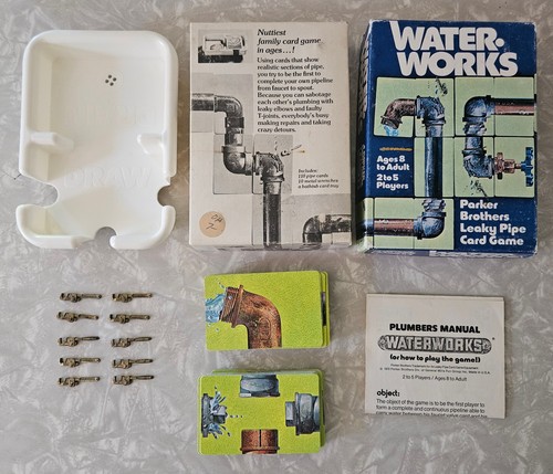 Vintage 1972 WATER WORKS Parker Brothers COMPLETE The Leaky Pipe Card ...