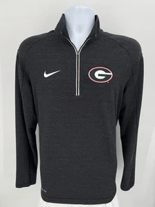 Suéter Nike Georgia Bulldogs Para Hombre Mediano 1/4 Cremallera Gris Sólido Dri-Fit NCAA - Imagen 1 de 6