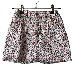 Girls Carters Floral Denim Skirt Size 7 Adjustable Waist - Picture 1 of 8