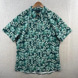 William Murray Hemd Herren 2XL Grün Blumen Kurzarm Knopfleiste Hawaiian Tech - Bild 1 von 16