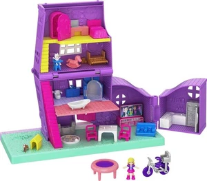 Polly Pocket Puppenhaus mit Mikropuppe, Spielzeugfahrrad & Möbelzubehör, Tr... - Bild 1 von 9