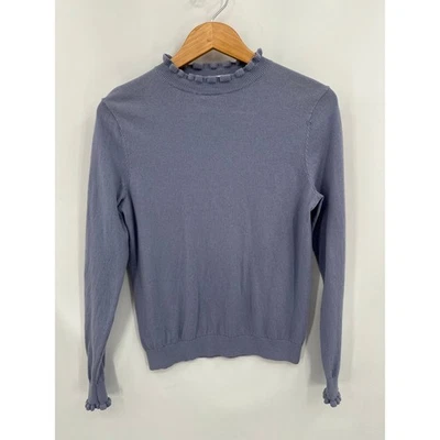 Suéter Boden Lavanda Volantes Cuello y Manga Mezcla Lana Talla 8 Foto 1 de 4