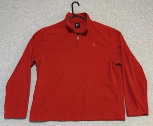 Vintage Starter Mens Large Red 1/4 Zip Up Polyester Pullover Logo Sweatshirt - Picture 1 of 9