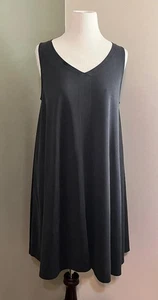 Sigrid Olsen weiches ärmelloses A-Linie Swing Kleid schwarz M - Bild 1 von 3