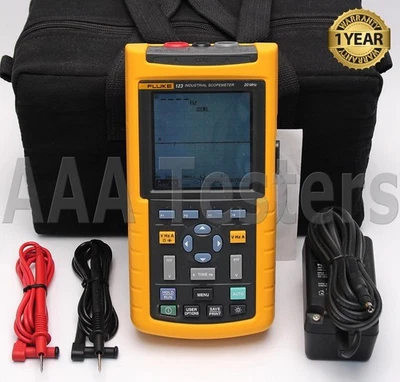 Fluke 123 Industrial ScopeMeter 20MHz HandHeld Oscilloscope Scope Meter 123/003 - Image 1 of 4
