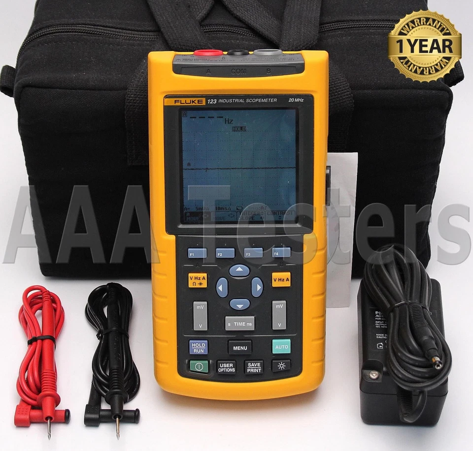 Fluke 123 Industrial ScopeMeter 20MHz HandHeld Oscilloscope Scope Meter 123/003 - Image 1 of 4