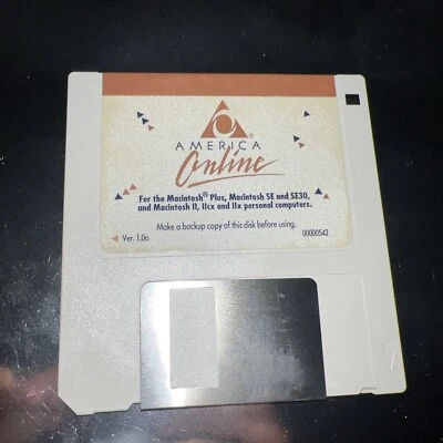 America Online AOL 3.5” Floppy Disk Version 1.0 For Macintosh 1992 RARE - Image 1 of 4