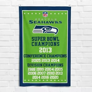 For Seattle Seahawks 3x5 ft Banner Super Bowl Football Champions Flag - Picture 1 of 12