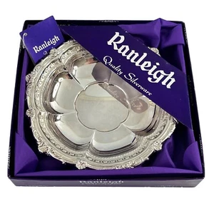 Vintage Ranleigh Silverplate Sweet Bowl Serving Dish, Floral Ornate Design - Foto 1 di 5