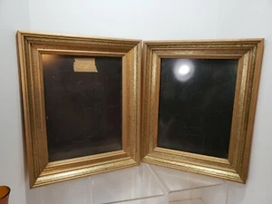 2 marcos de fotos vintage limón y dorado de mediados de siglo modernos 16 1/2 x 13 3/4 - Imagen 1 de 9